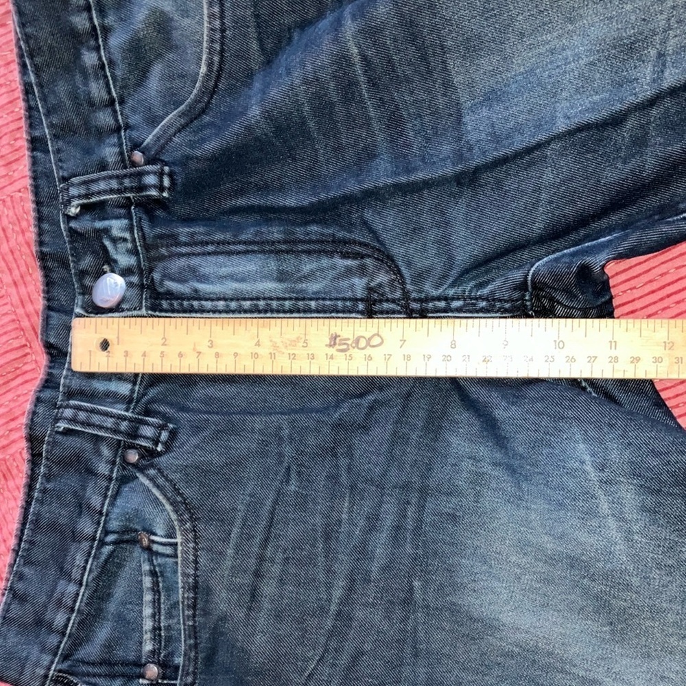 William Rast dark Blue Straight Leg Jeans with Distressed Finish - Picture 11 of 16